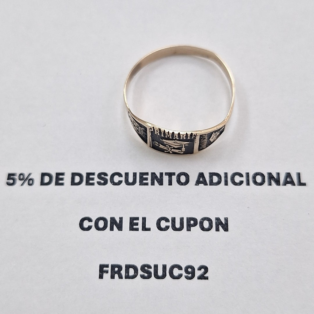 ANILLO DE GRADUACIÓN ORO 8 K 1.2 GRMS (SEMINUEVO)