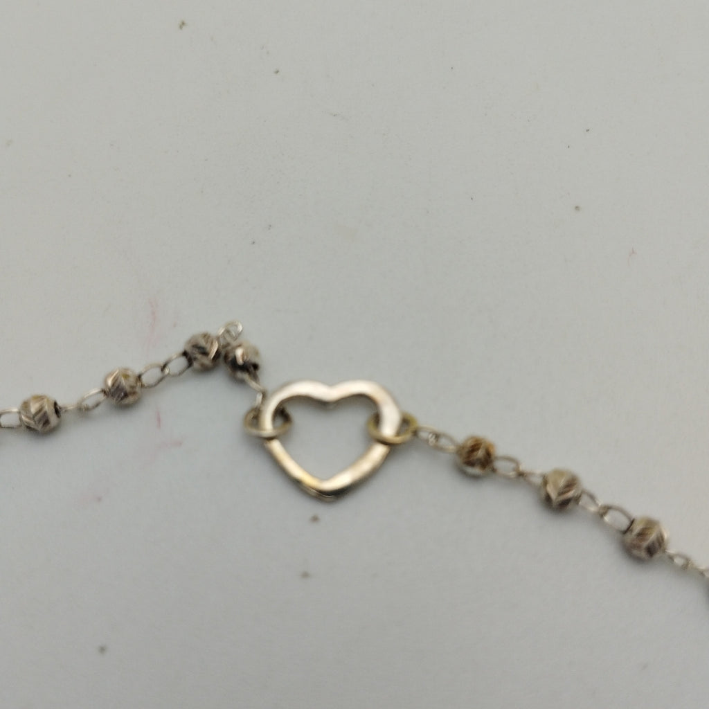 PULSERA TEJIDO CORAZON PLATA .925 18 CM 1.9 GR (NUEVO)