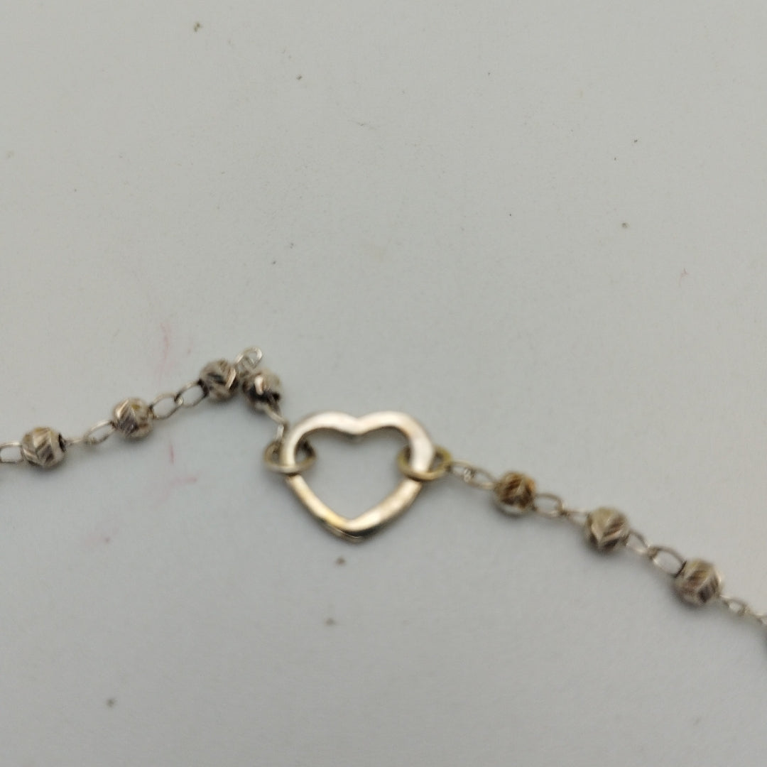PULSERA TEJIDO CORAZON PLATA .925 18 CM 1.9 GR (NUEVO)