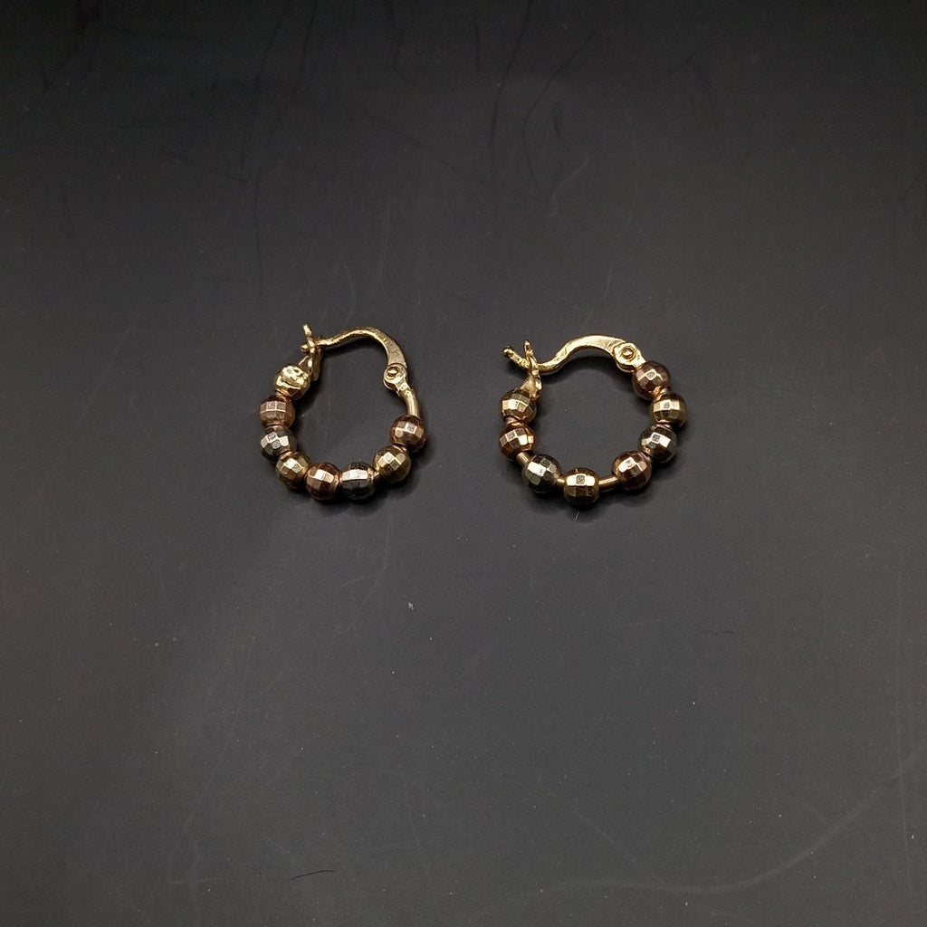 ARRACADAS PAR ORO, ORO COMBINADO 14 K 1.4 GRMS (SEMINUEVO)