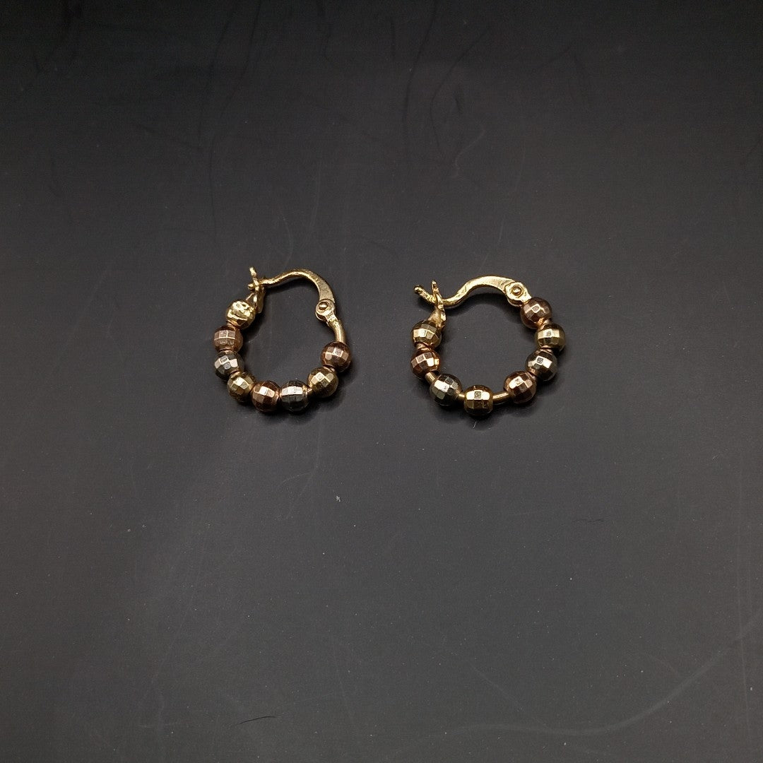 ARRACADAS PAR ORO, ORO COMBINADO 14 K 1.4 GRMS (SEMINUEVO)