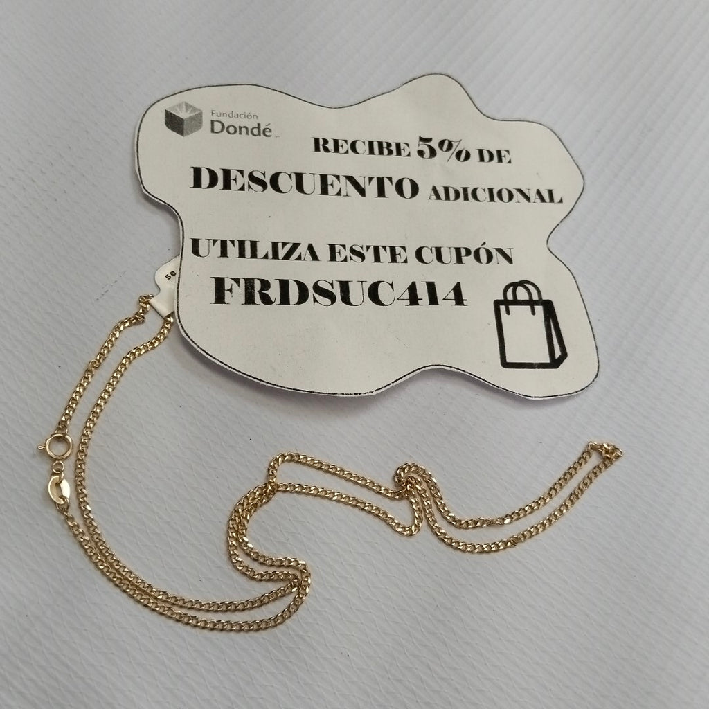 CADENAS TEJIDO BARBADA ORO 10K 50 CM 3.5 GR (NUEVO)