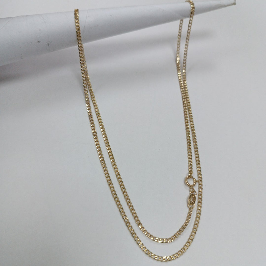 CADENAS TEJIDO BARBADA ORO 10K 55 CM 3.8 GR (NUEVO)
