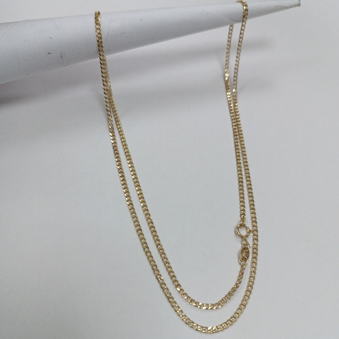 CADENAS TEJIDO BARBADA ORO 10K 55 CM 3.8 GR (NUEVO)