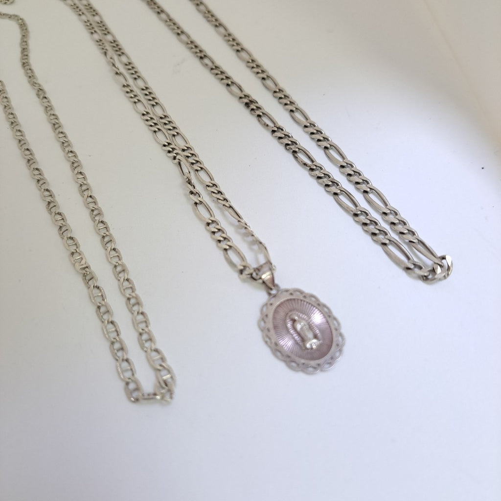 CADENA,MEDALLA RELIGIOSA PLATA 40,90 GRMS (SEMINUEVO)