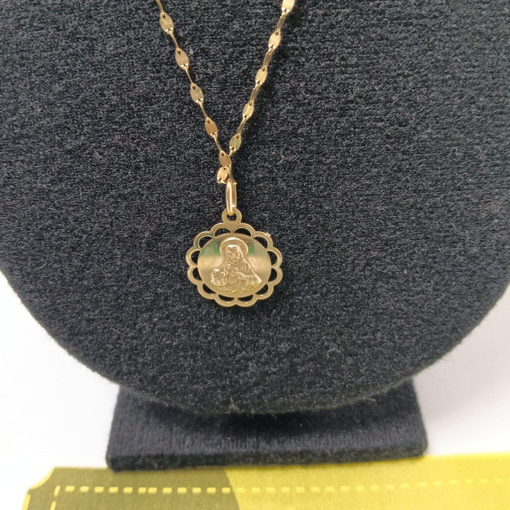 CADENA, MEDALLA RELIGIOSA ORO 10 K 2.7 GRMS (SEMINUEVO)