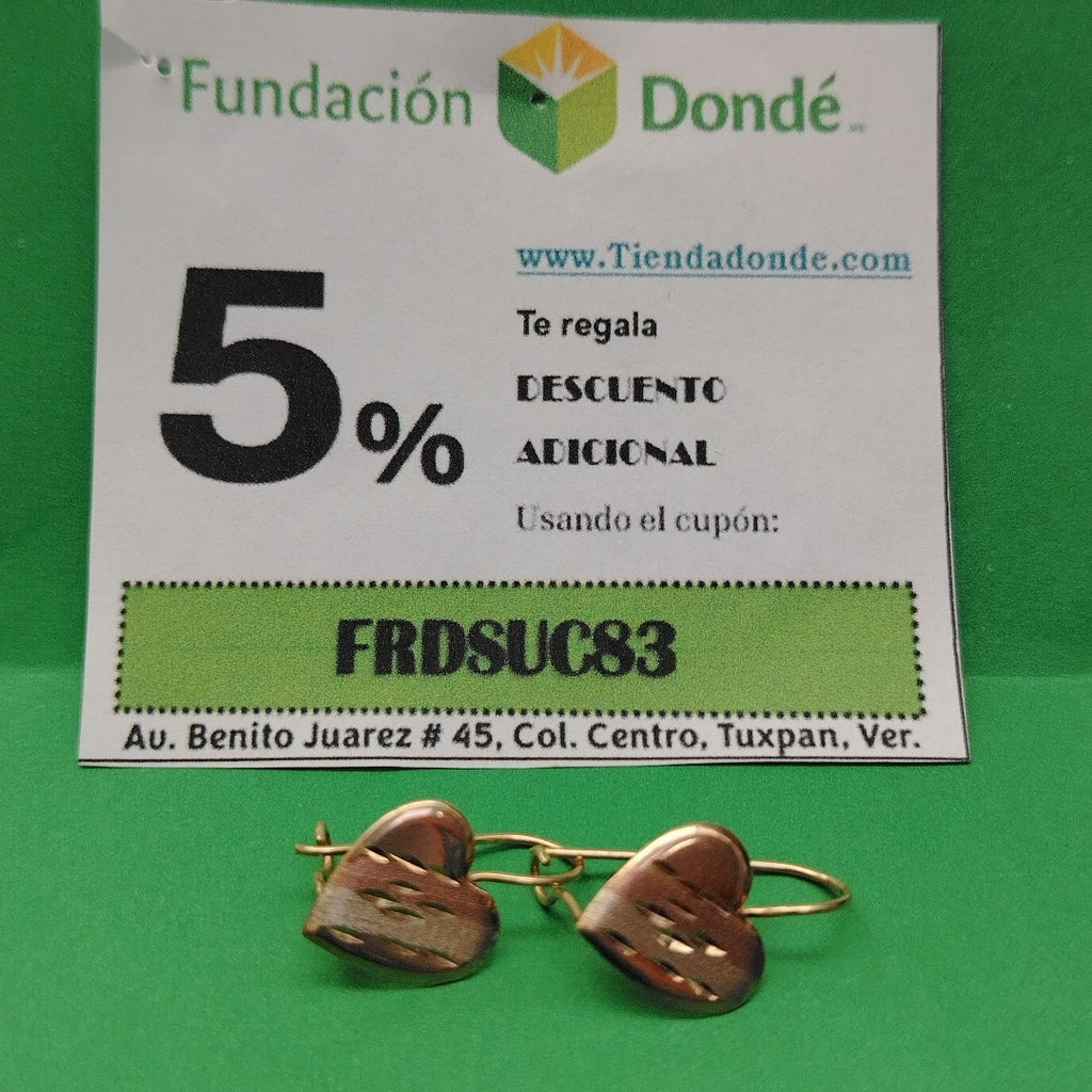 ARETES PAR ORO, RODIADO 10 K 1.1 GRMS (SEMINUEVO)