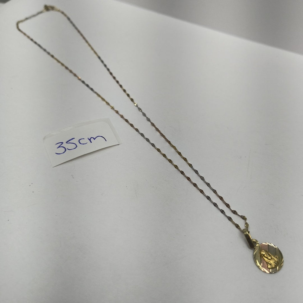 CADENA, MEDALLA RELIGIOSA ORO 10 K 1.5 GRMS (SEMINUEVO)
