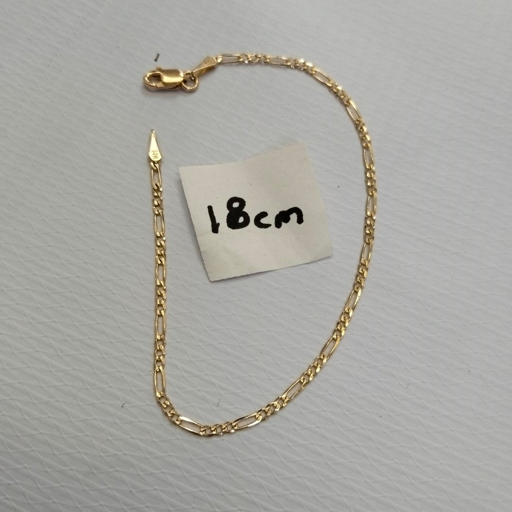 PULSERAS BARBADA ORO 14K 18 CM 1.5 GR (NUEVO)