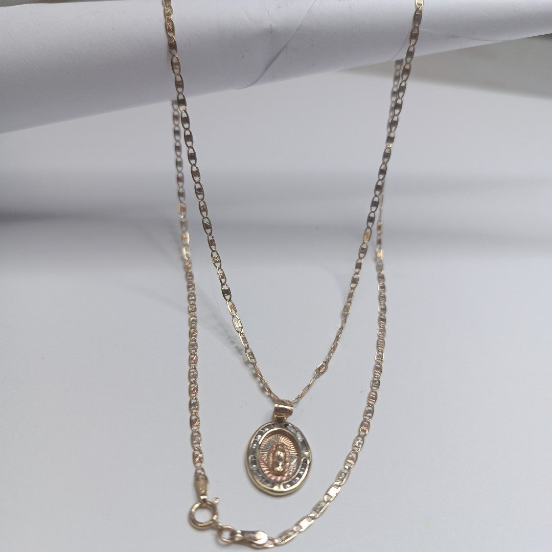 CADENA, MEDALLA RELIGIOSA ORO 10 K 3.1 GRMS (SEMINUEVO)