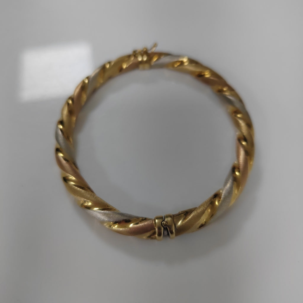 PULSERA RIGIDA ORO COMBINADO 14 K 12.2 GRMS (SEMINUEVO)