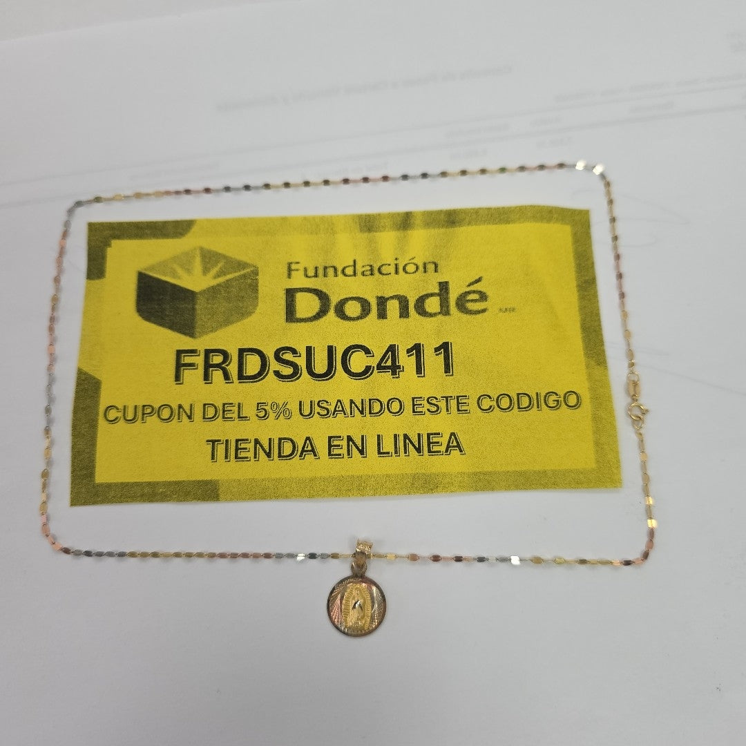 CADENA, MEDALLA RELIGIOSA ORO 10 K 1.8 GRMS (SEMINUEVO)