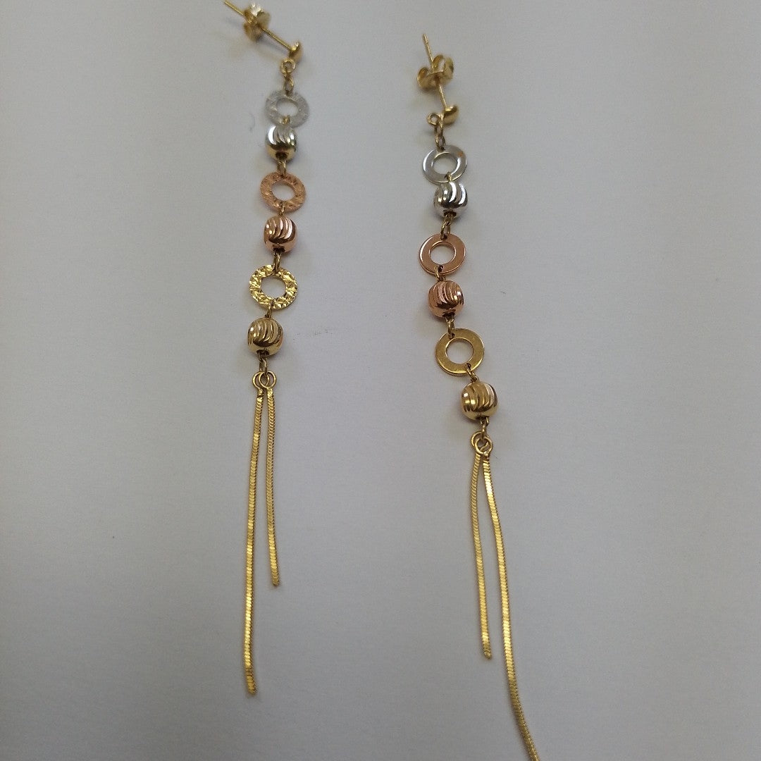 BROQUELES PAR ORO COMBINADO 14 K 2.4 GRMS (SEMINUEVO)