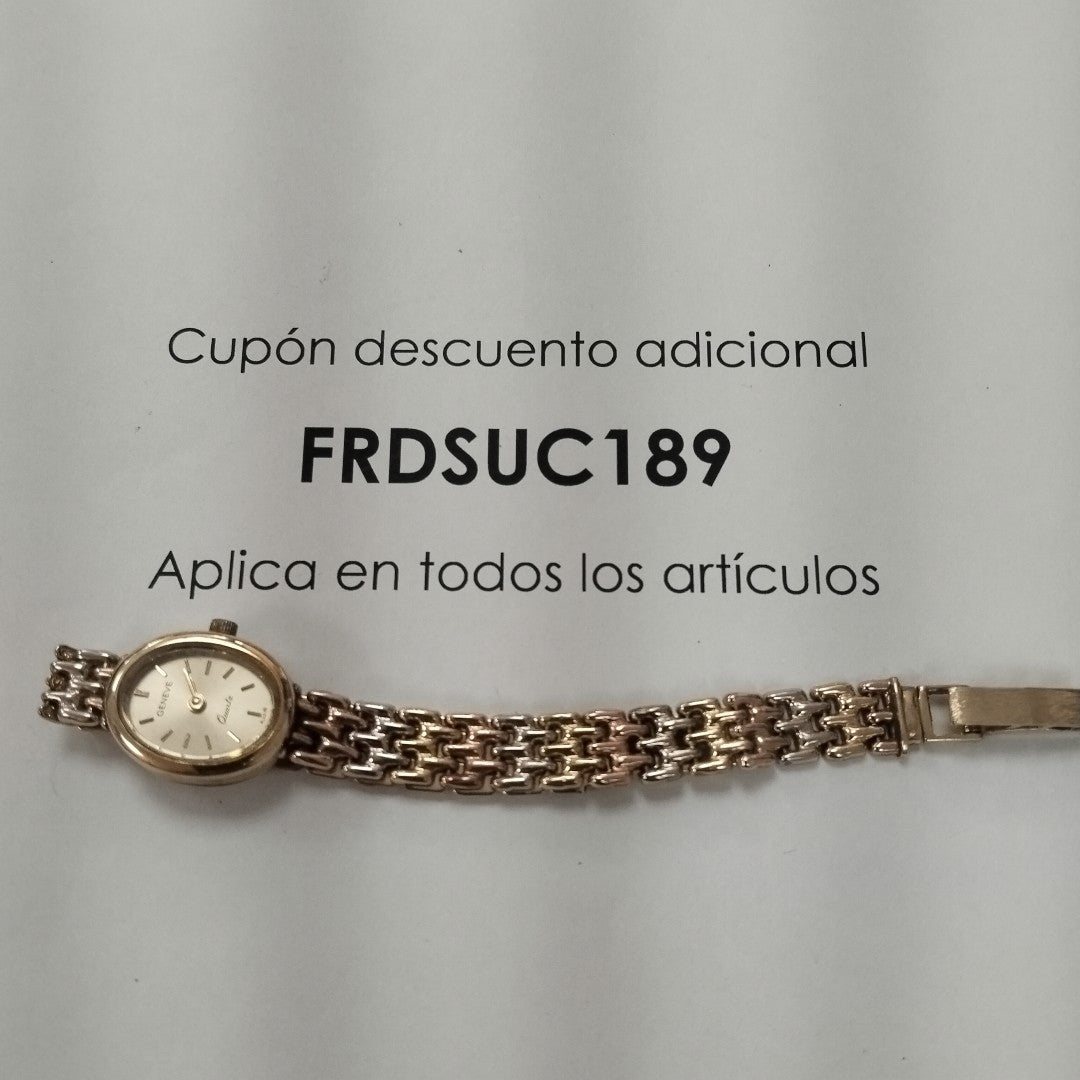 RELOJ CAJA Y PULSO ORO ORO COMBINADO 10 K 18.1 GRMS (SEMINUEVO)