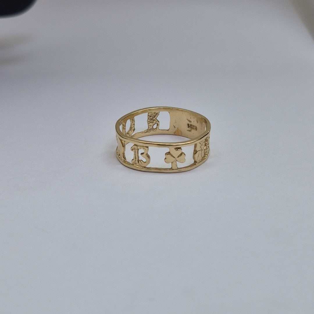 ARGOLLA DE LA SUERTE ORO 14 K 3,00 GRMS (SEMINUEVO)