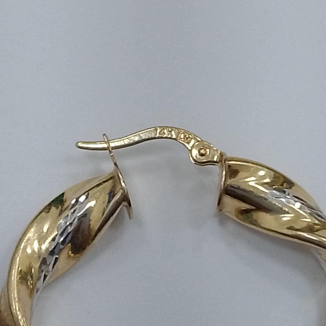 ARRACADAS PAR ORO COMBINADO 14 K 5,00 GRMS (SEMINUEVO)