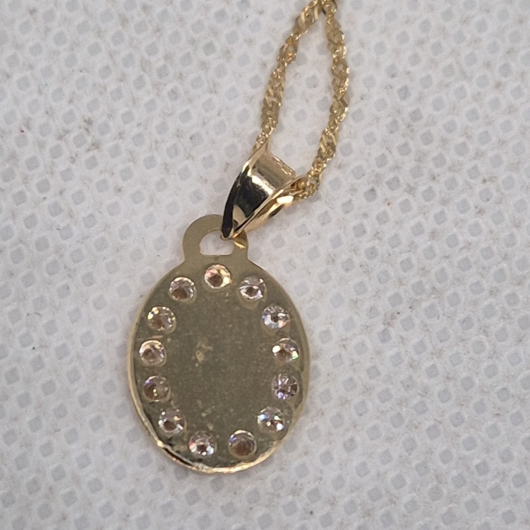 CADENA, MEDALLA RELIGIOSA ORO 10 K 1.2 GRMS (SEMINUEVO)