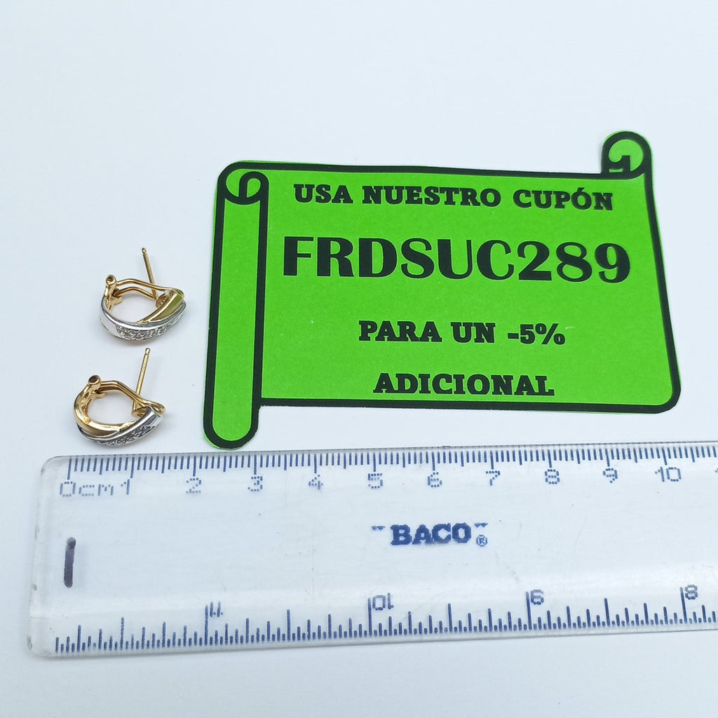 ARETES PAR ORO,ORO BLANCO 14 K 3,80 GRMS (SEMINUEVO)
