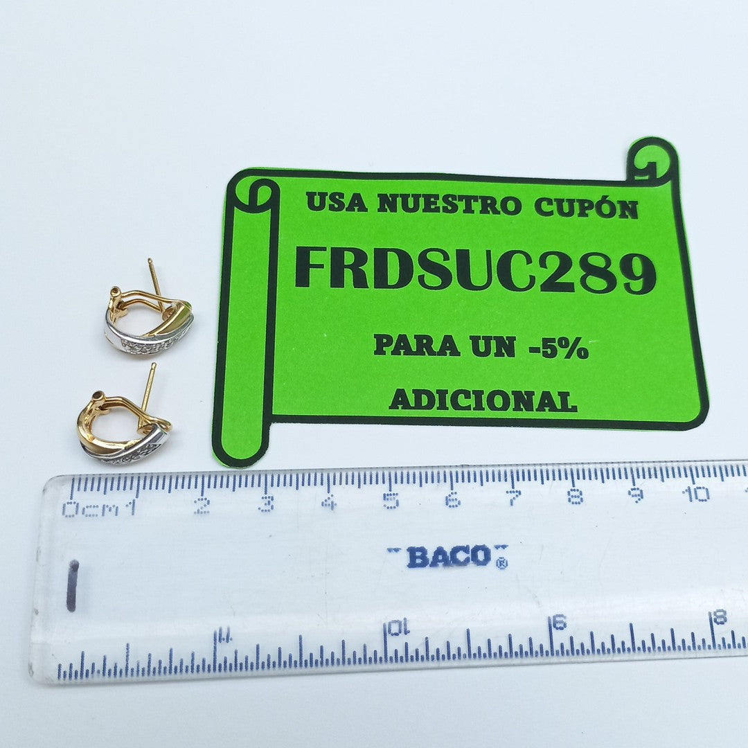 ARETES PAR ORO,ORO BLANCO 14 K 3,80 GRMS (SEMINUEVO)
