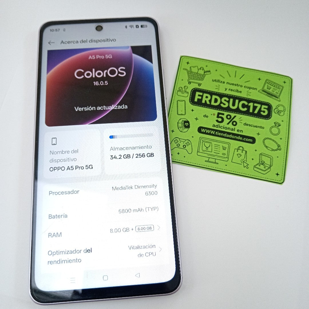 CELULAR OPPO A5 PRO 5G CPH2695 (2025) 256 GB 8 GB RAM