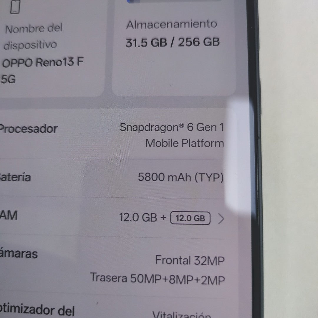 CELULAR OPPO RENO 13F 5G CPH2699 (2025) 256 GB 12 GB RAM (SEMINUEVO)