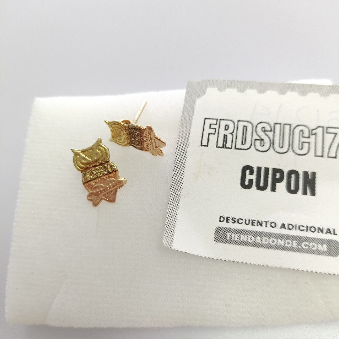 BROQUELES PAR ORO COMBINADO 14 K 1.4 GRMS (SEMINUEVO)