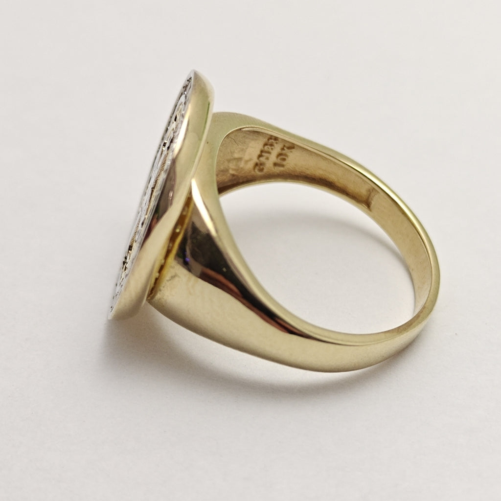 ANILLO ORO COMBINADO 10 K 6.8 GRMS (SEMINUEVO)