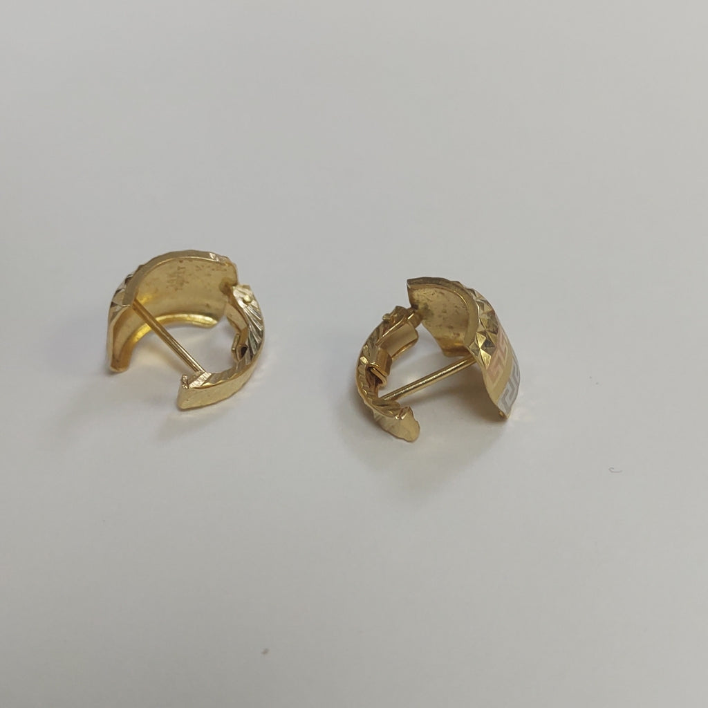 ARRACADAS PAR ORO COMBINADO 14 K 2.9 GRMS (SEMINUEVO)
