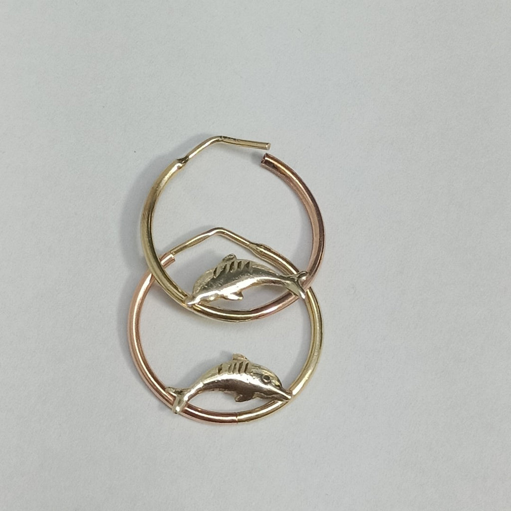 ARETES PAR ORO COMBINADO 10 K 1,60 GRMS (SEMINUEVO)