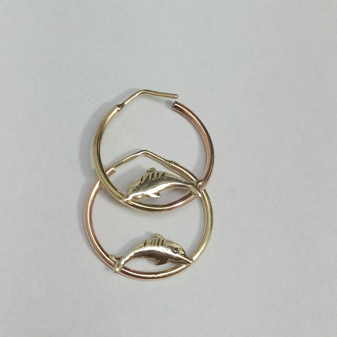 ARETES PAR ORO COMBINADO 10 K 1,60 GRMS (SEMINUEVO)