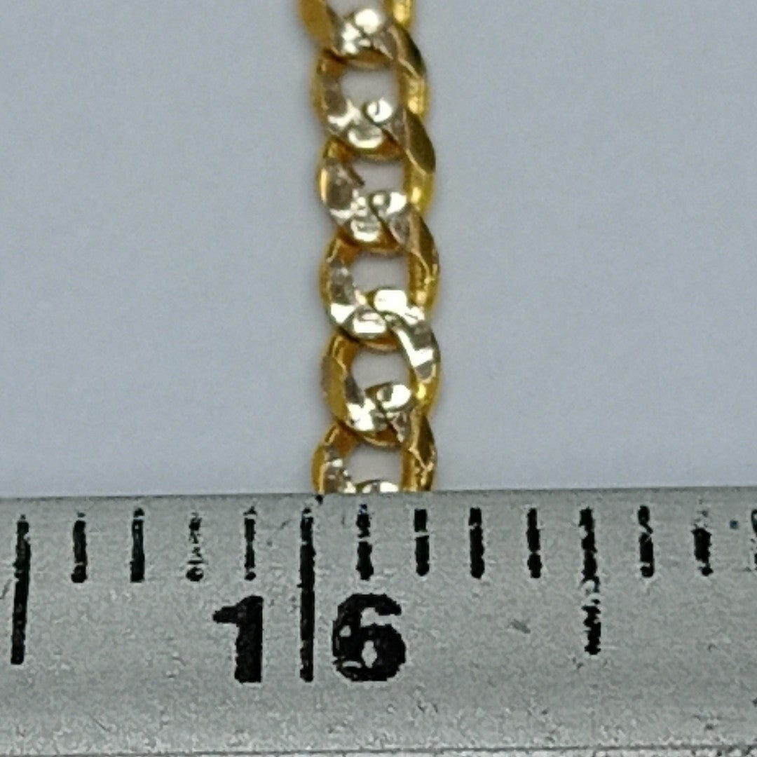 PULSERAS BARBADA DIAMANTADA ORO 14K 18 CM 2.2 GR (NUEVO)