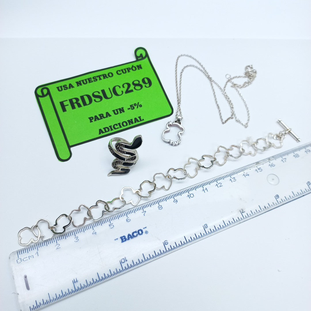 ANILLITO,CADENA,DIJE PLATA 18,50 GRMS (SEMINUEVO)