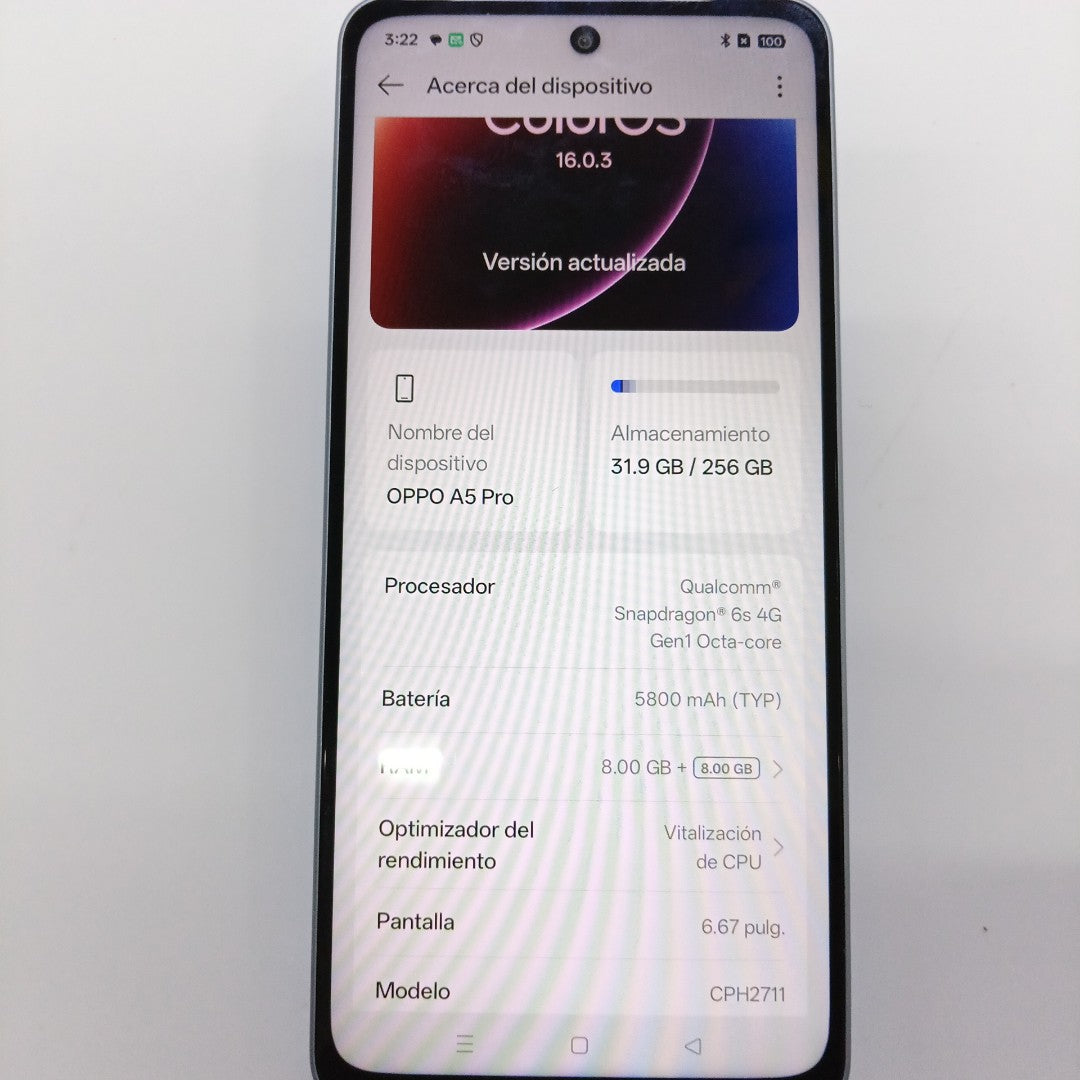 CELULAR OPPO A5 PRO CPH2711 (2025) 256 GB 8 GB RAM (SEMINUEVO)