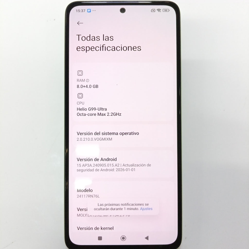 CELULAR XIAOMI REDMI NOTE 14 24117RN76L (2025) 256 GB 8 GB RAM (SEMINUEVO)