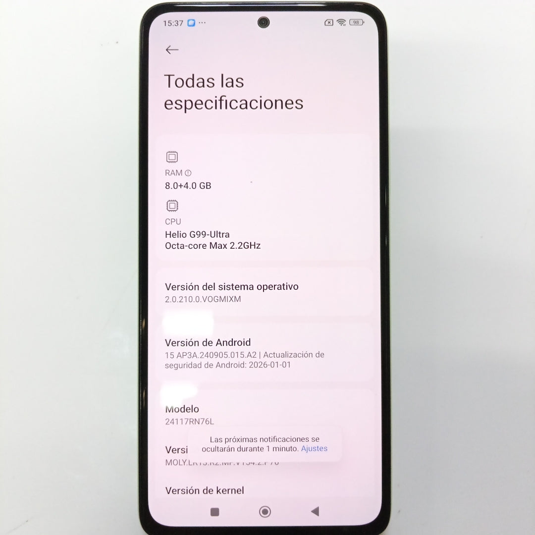 CELULAR XIAOMI REDMI NOTE 14 24117RN76L (2025) 256 GB 8 GB RAM (SEMINUEVO)