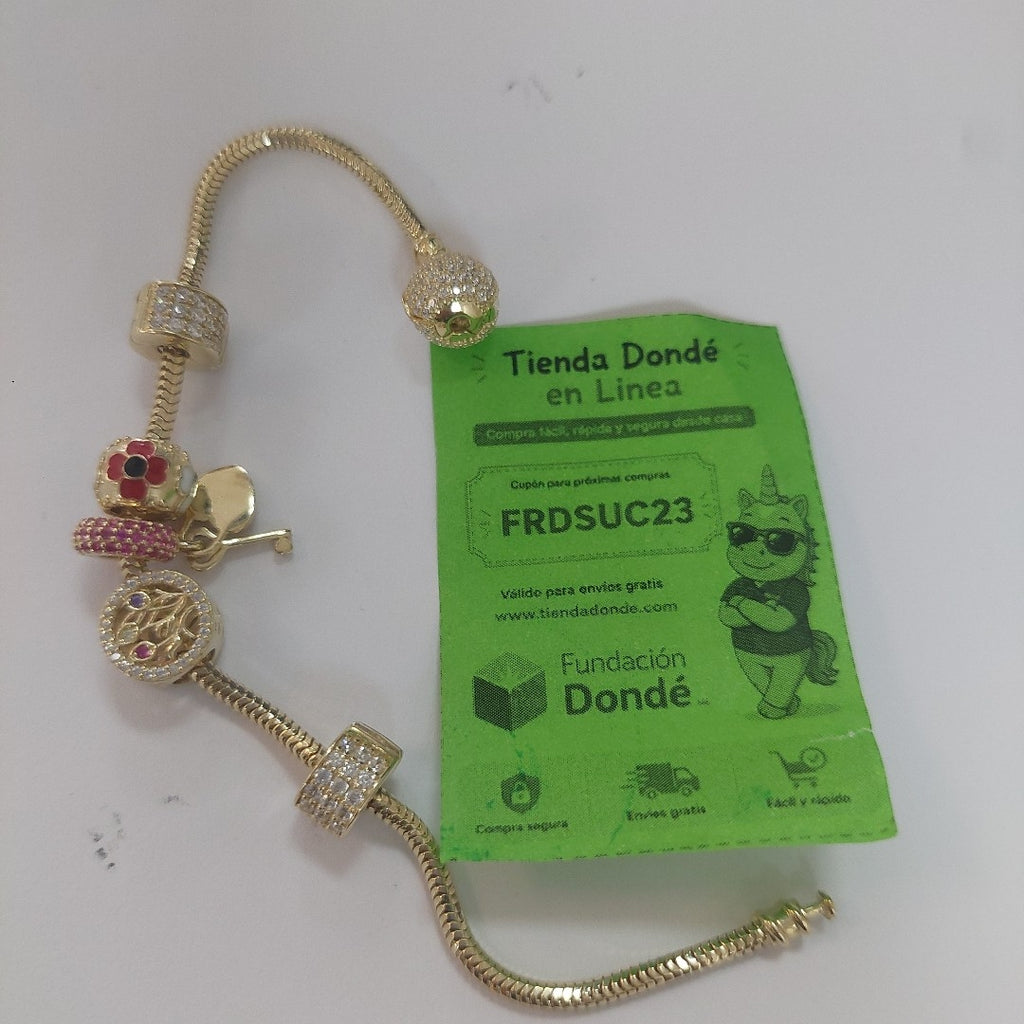 PULSERA CHARM ORO 14K 16 (NUEVO)