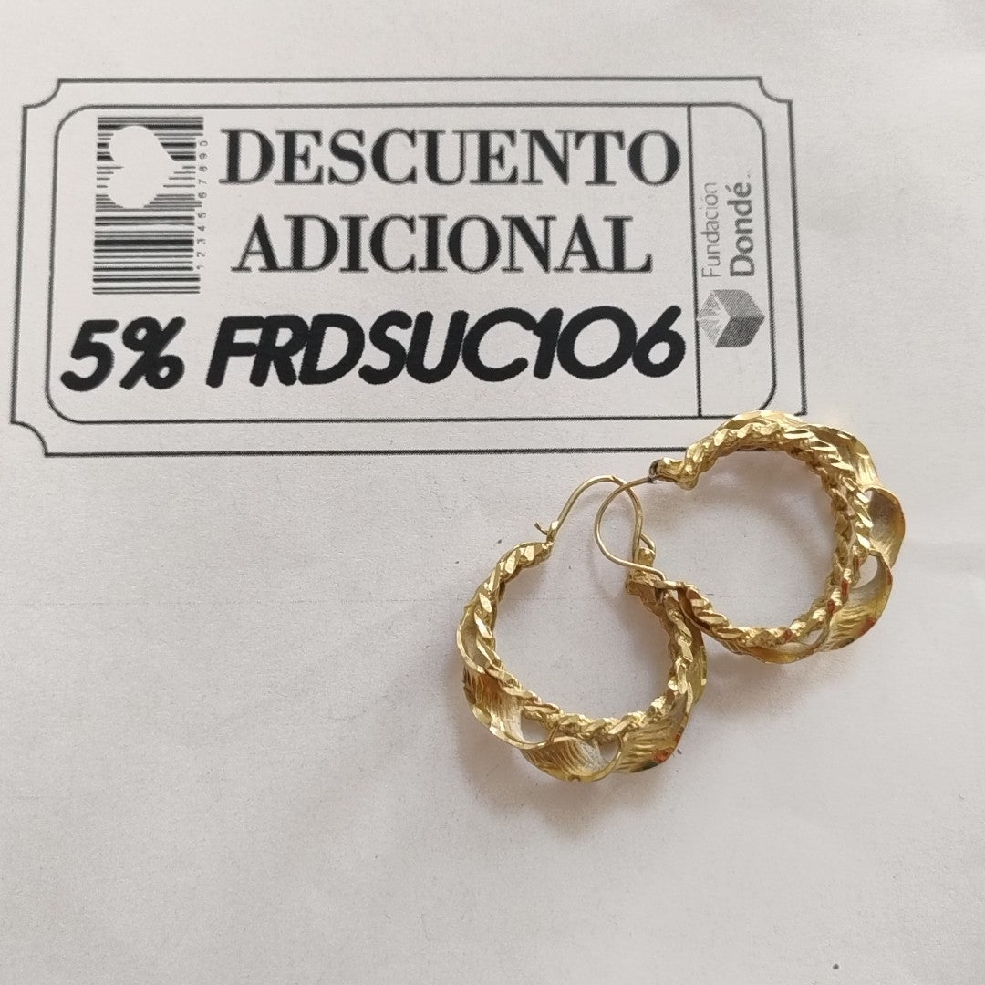 ARRACADAS PAR ORO 14 K 6.8 GRMS (SEMINUEVO)