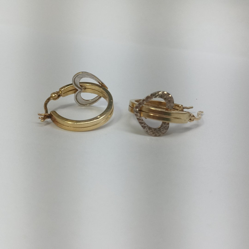 ARRACADAS PAR ORO COMBINADO 14 K 2,60 GRMS (SEMINUEVO)