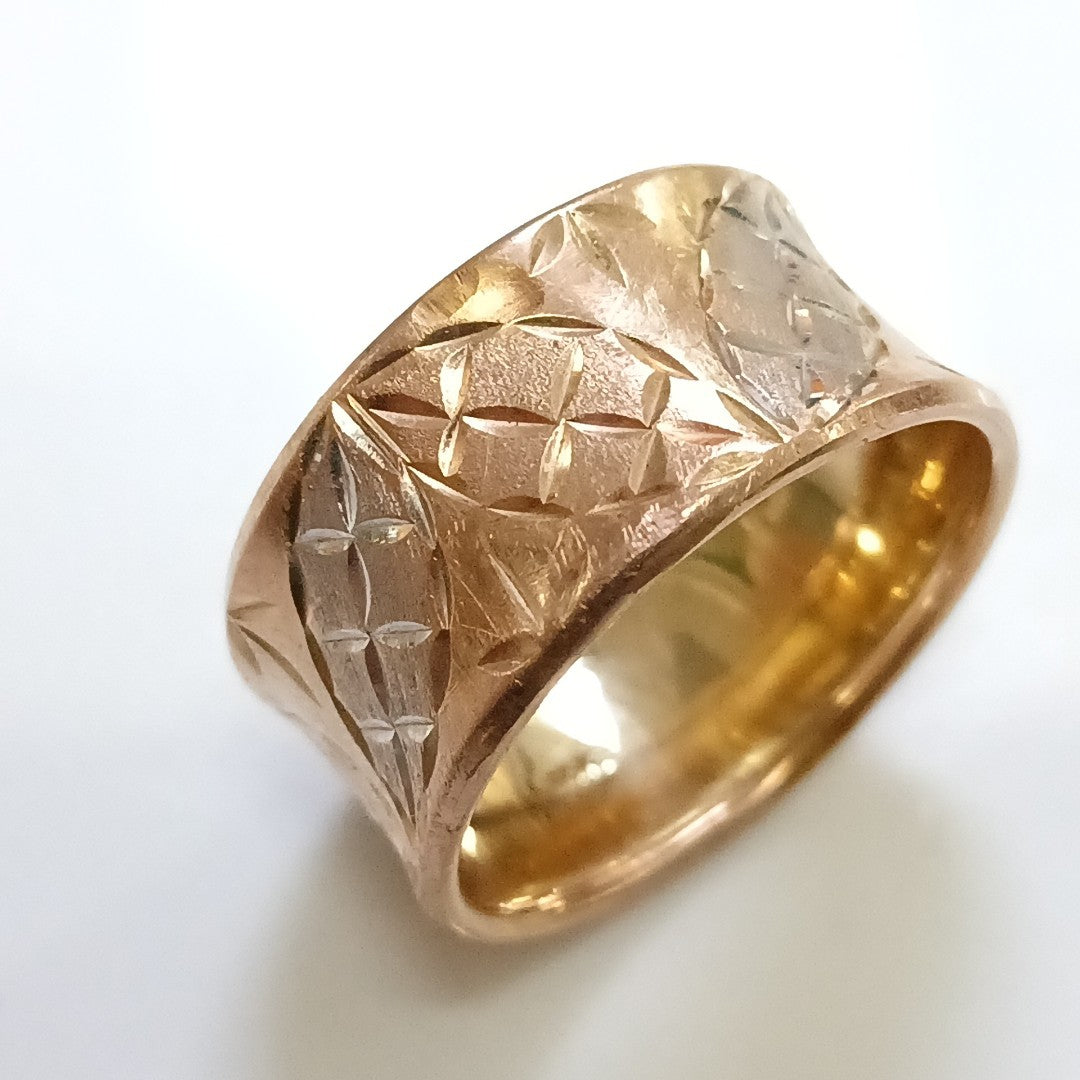 ANILLITO ORO COMBINADO, RODIADO 10 K 2.7 GRMS (SEMINUEVO)