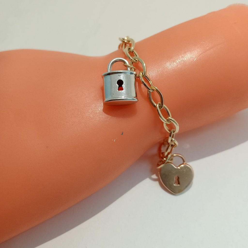 PULSERA ORO COMBINADO 14 K 6.4 GRMS (SEMINUEVO)