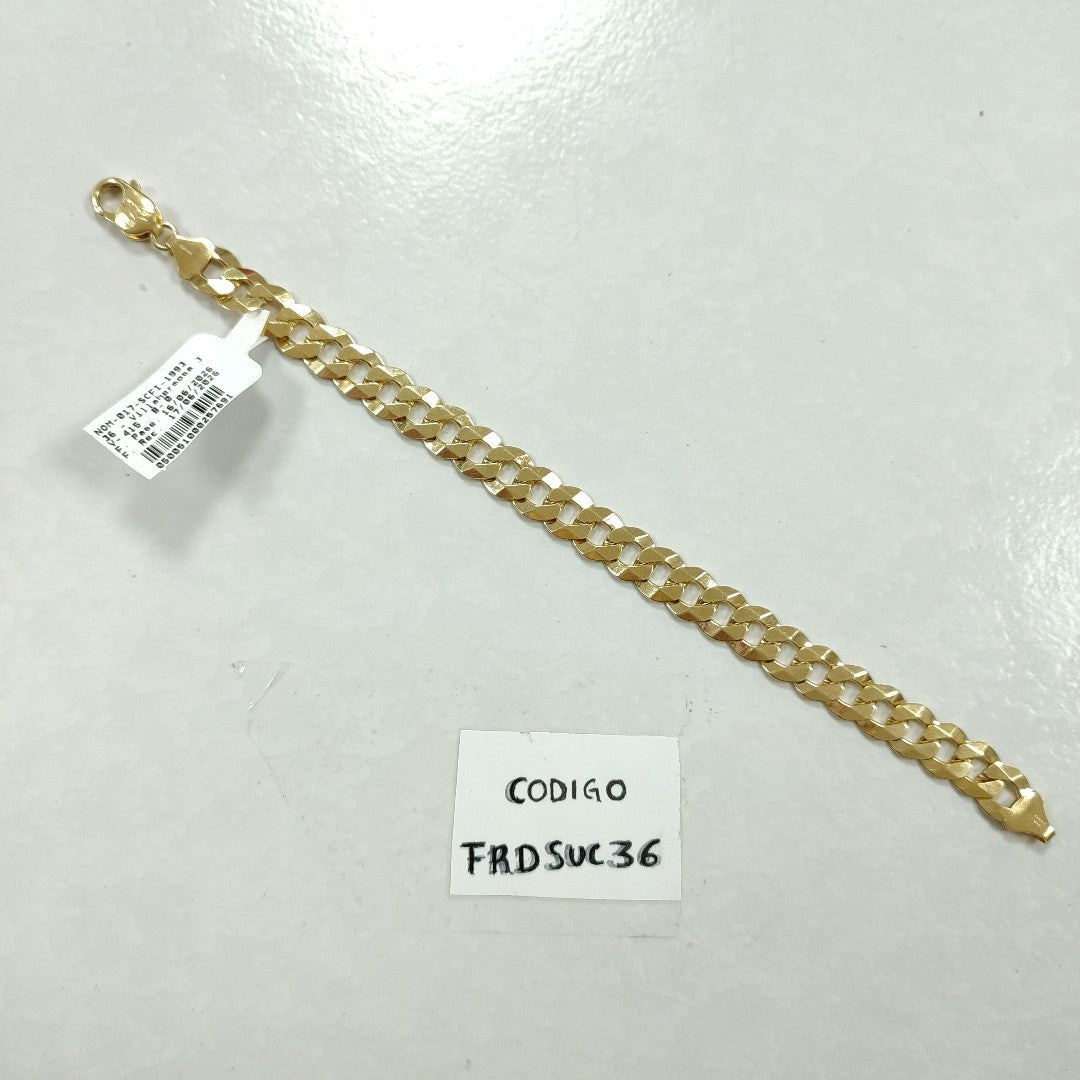 PULSERAS CABALLERO BARBADA AMARILLA ORO 14K 23.4 (NUEVO)