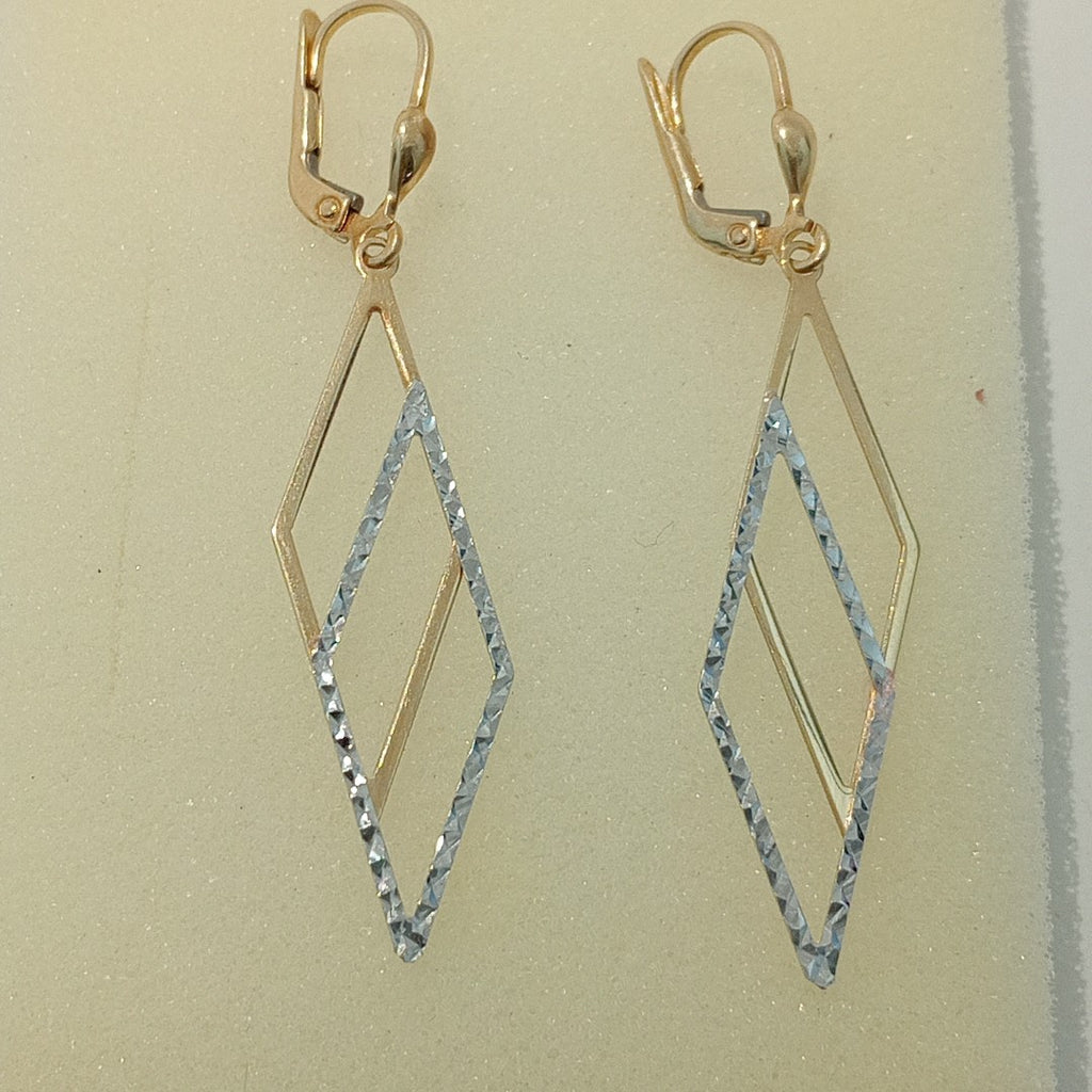 ARETES PAR ORO COMBINADO 14 K 2.1 GRMS (SEMINUEVO)