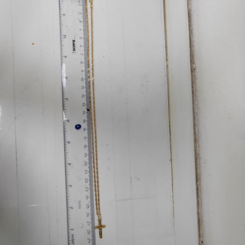 CADENA, CRUCIFIJO ORO 14 K 4.5 GRMS (SEMINUEVO)