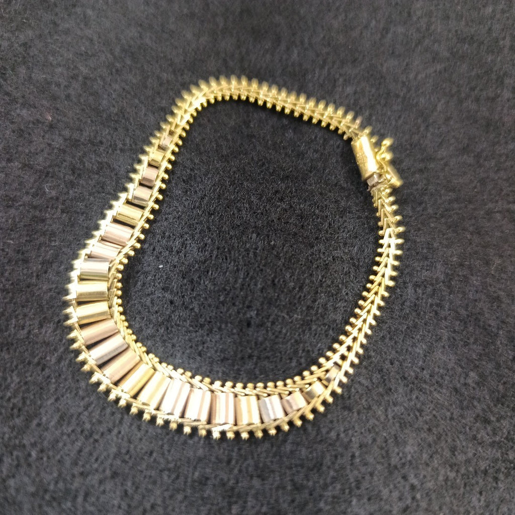 PULSERA ORO COMBINADO 14 K 7.8 GRMS (SEMINUEVO)
