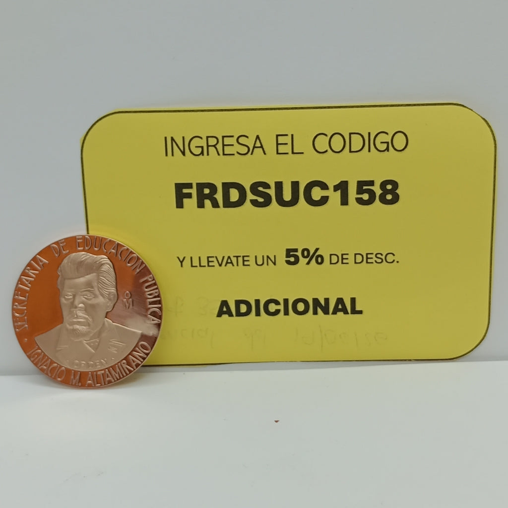 MEDALLA CONMEMORATIVA ORO 21 K 42.1 GRMS (SEMINUEVO)