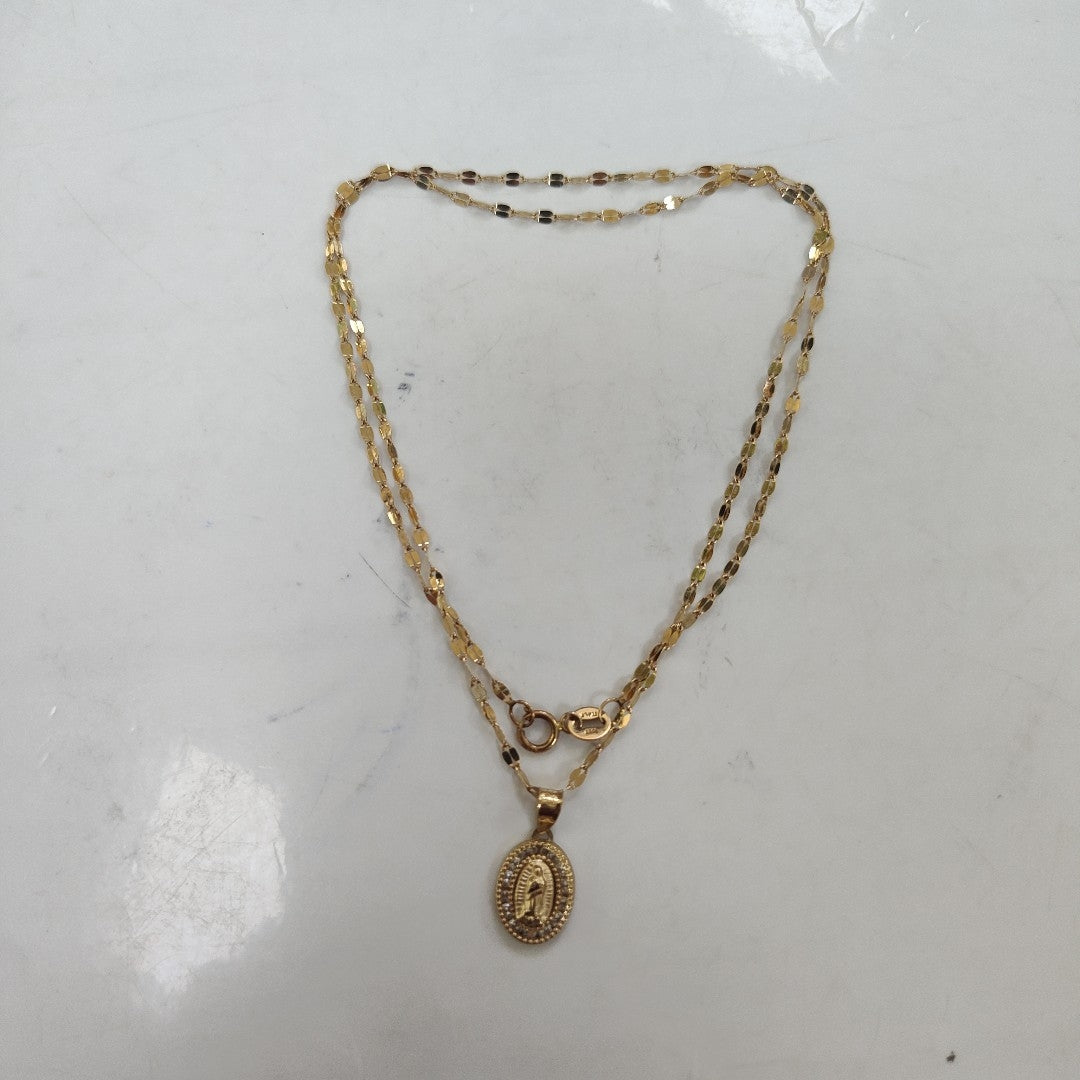 CADENA, MEDALLA RELIGIOSA ORO 10 K 1.3 GRMS (SEMINUEVO)
