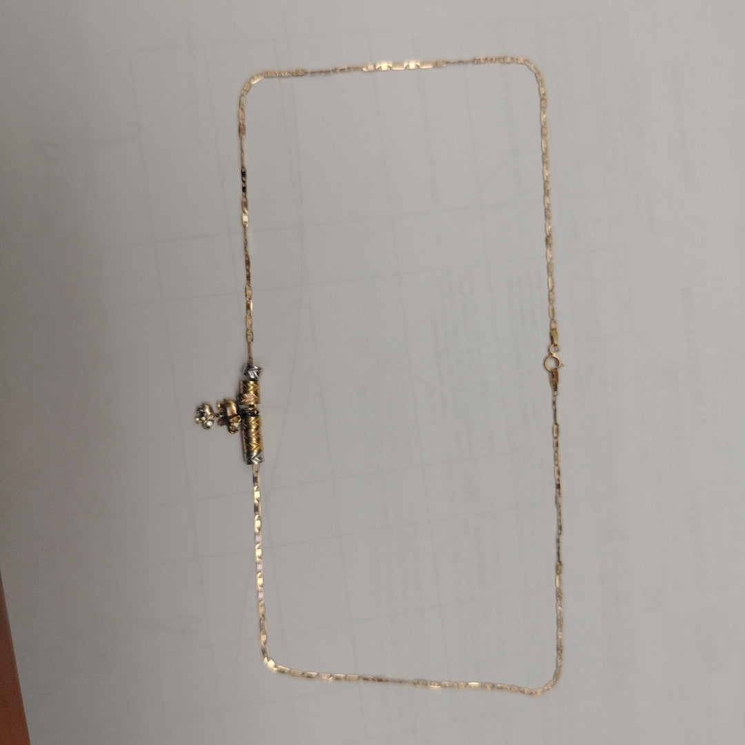 CADENA, DIJE ORO, RODIADO 14 K 3.8 GRMS (SEMINUEVO)