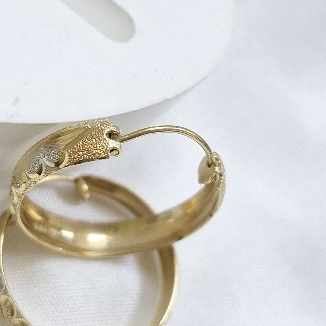 ARRACADAS PAR ORO COMBINADO 14 K 2.58 GRMS (SEMINUEVO)