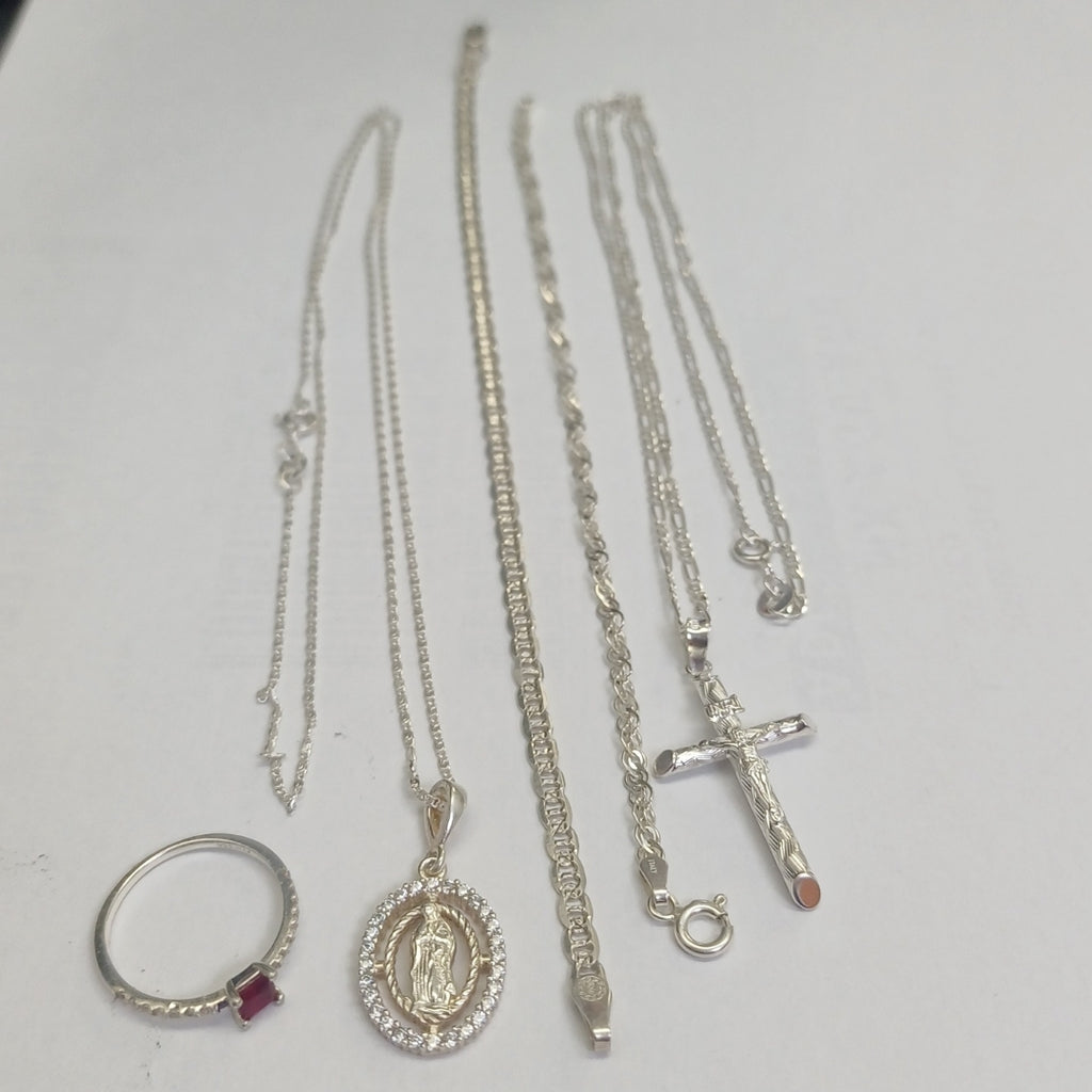 ANILLITO, CADENA, PULSERA PLATA 15.8 GRMS (SEMINUEVO)