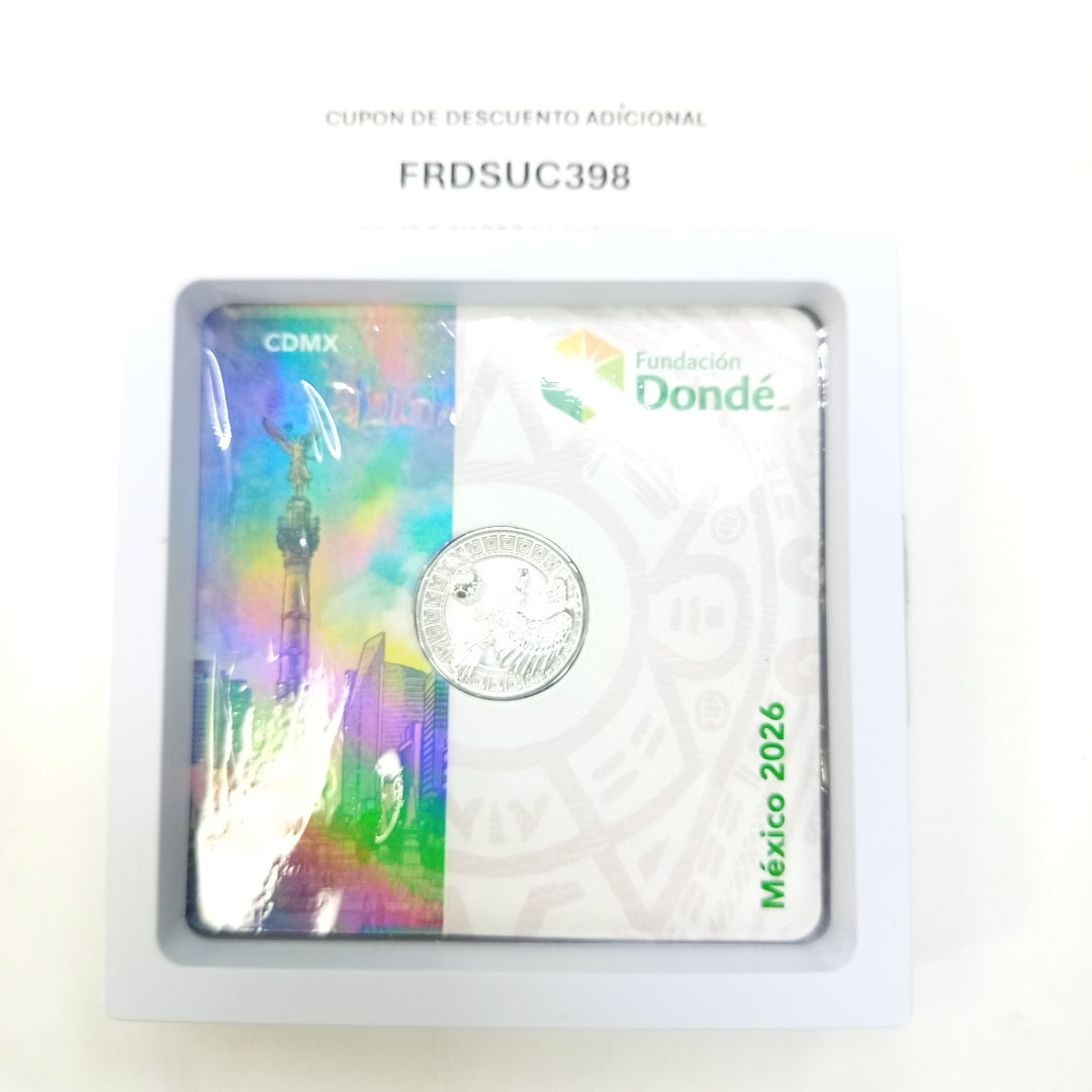 MEDALLA CONMEMORATIVA FRD FÚTBOL MOTIVO ÁGUILA PLATA .925 8.9 GR (NUEVO)